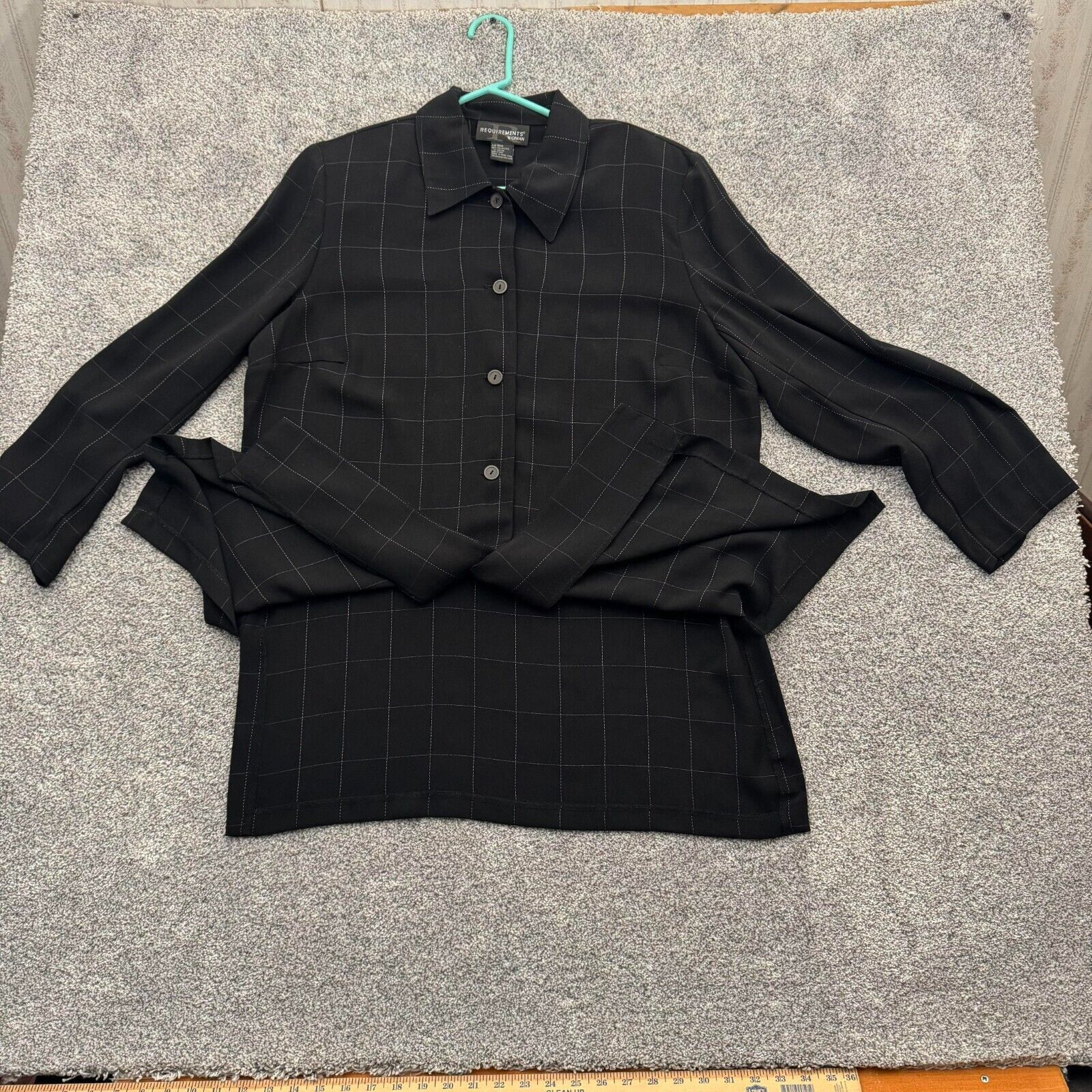 Other Requirements Top Women 16W Plus Windowpane Check Y2K Vintage Size XXL / US 16-18 / IT 52-54 - 5 Thumbnail