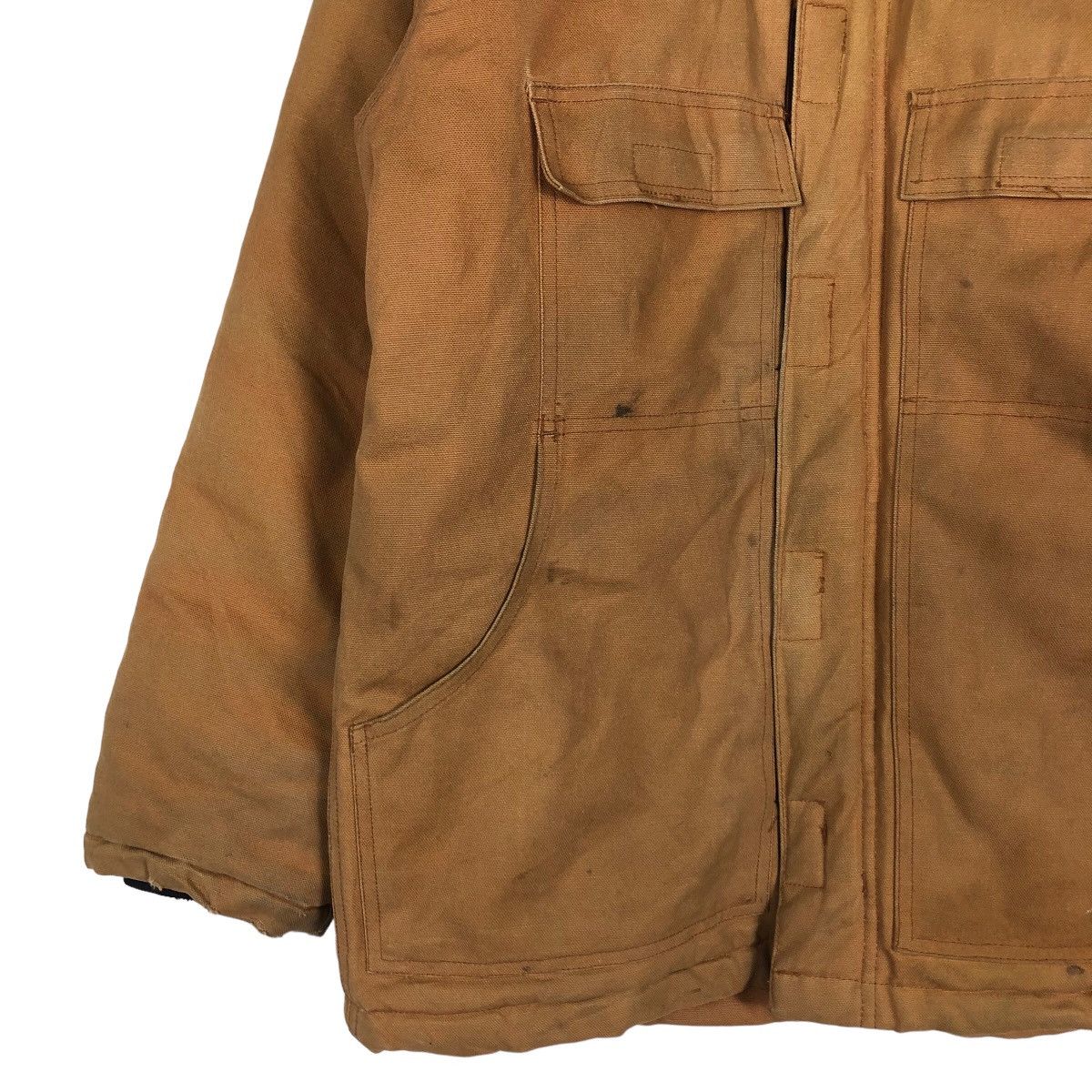 Garment Reproduction of Workers Vintage Wear Guard Chore Duck Canvas Bomber Jacket Carhartt Size US S / EU 44-46 / 1 - 4 Thumbnail
