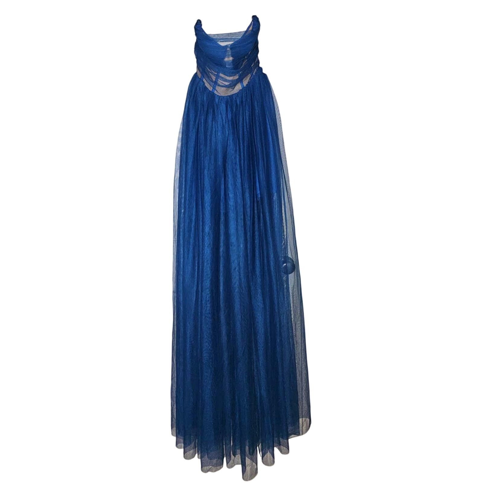 Free People New Free People SAU LEE Bella Gown $510 Sz 2 Blue Size XS / US 0-2 / IT 36-38 - 1 Thumbnail