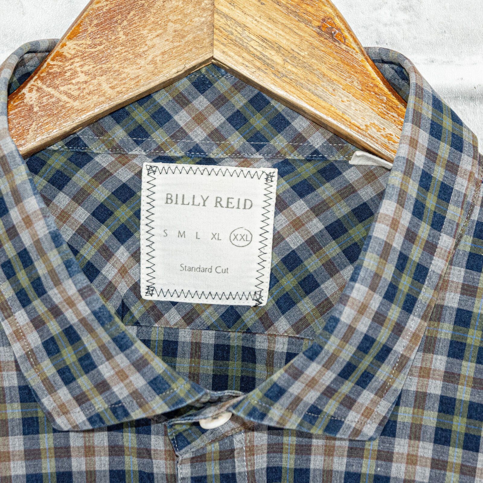 Billy Reid BILLY REID Standard Cut Button up Shirt Gray color check Size US XXL / EU 58 / 5 - 2 Thumbnail