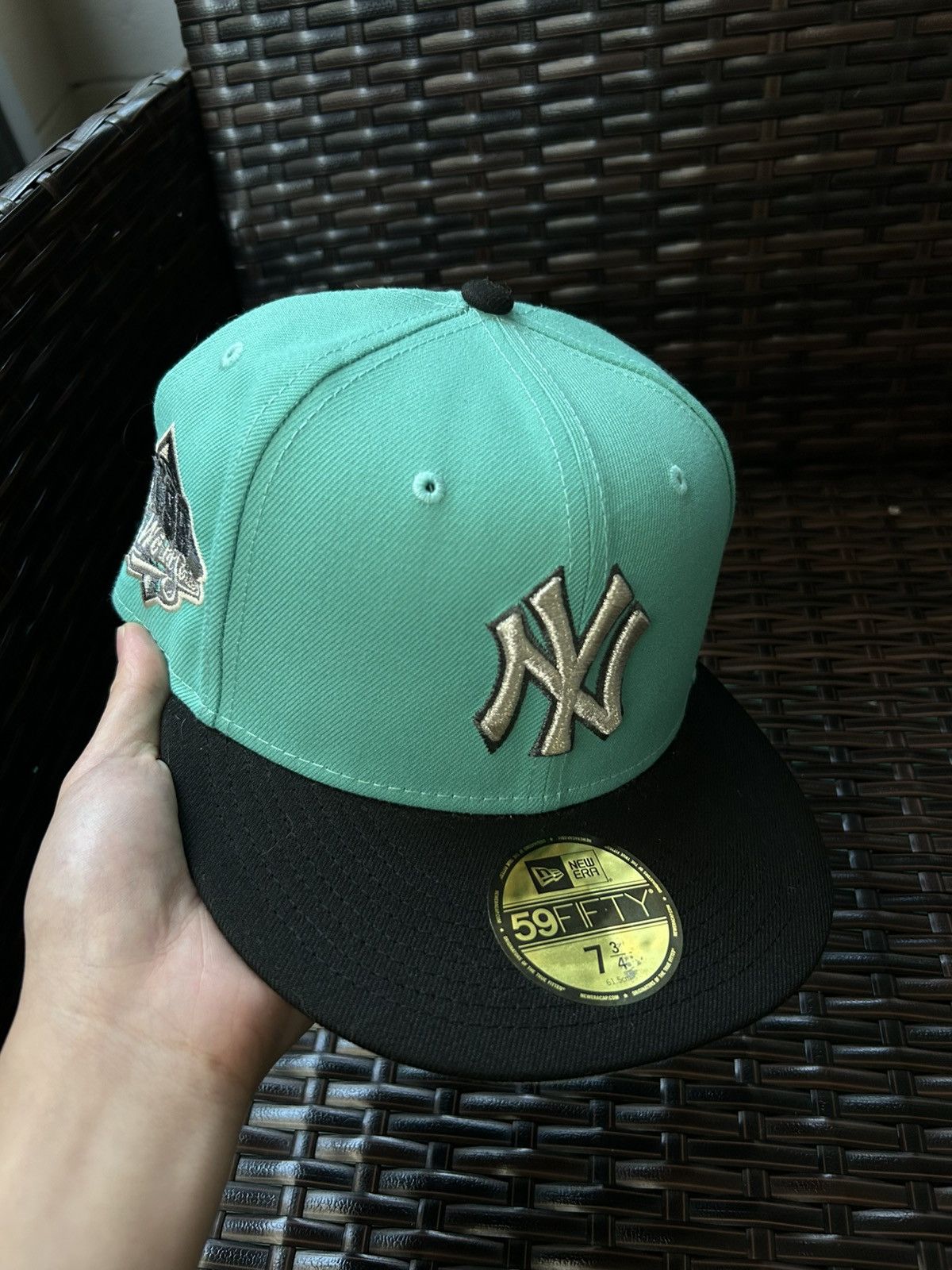 Hat Club × New Era (Sz 7 5/8) New Era 59fifty NY Yankees 1999 WS Tiffany Grey Size ONE SIZE - 1 Thumbnail