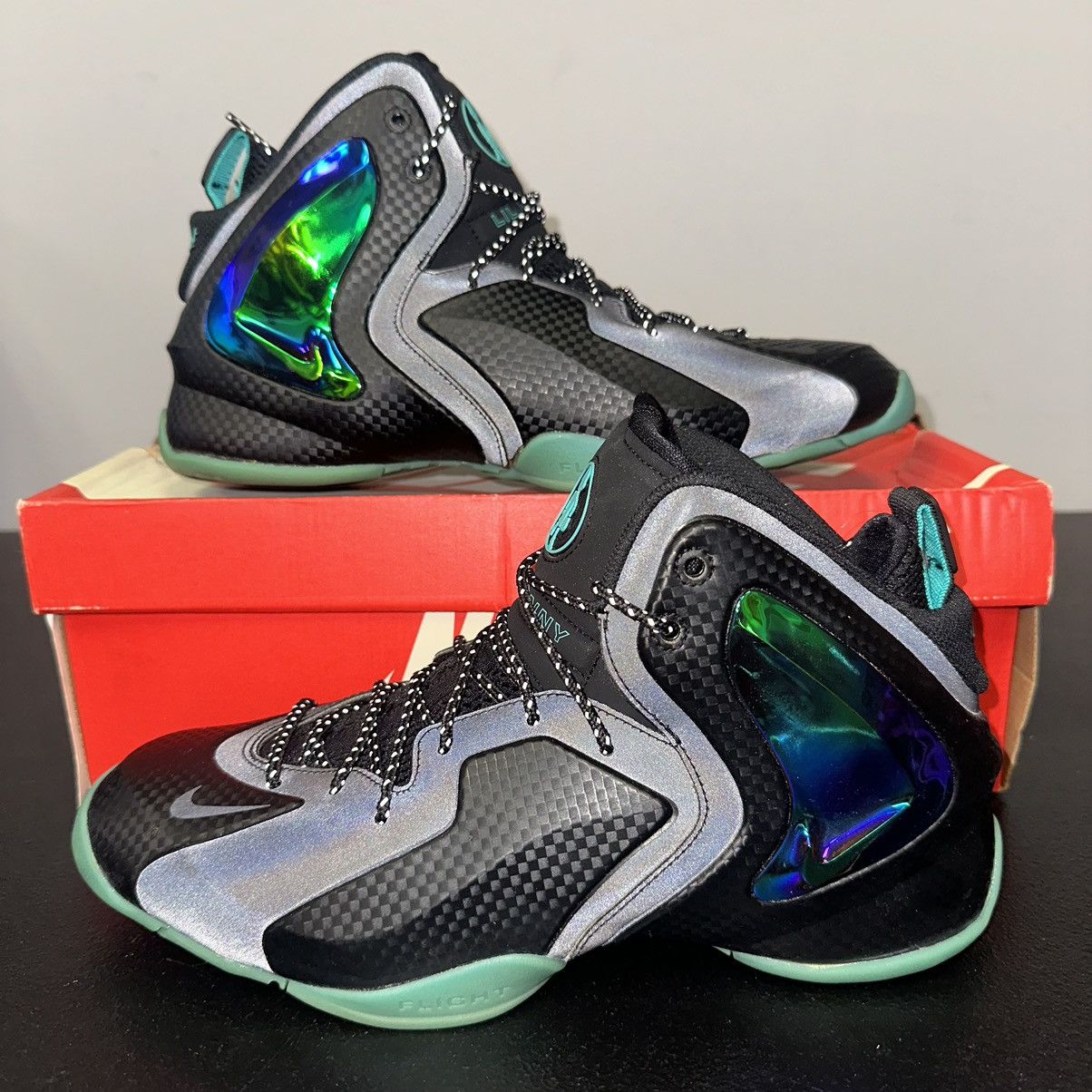 Nike Air Lil Penny Posite Black Hyper Jade Reflective Men - Main Image