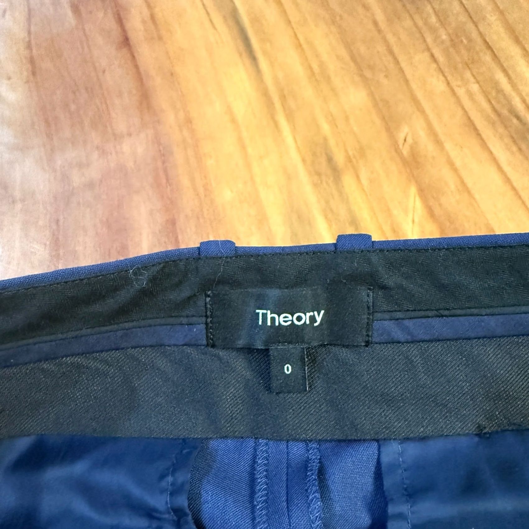 Theory Theory Dress Womens 0 Blue pants Designer Wool Straight leg Career Business Size 29" - 4 Thumbnail