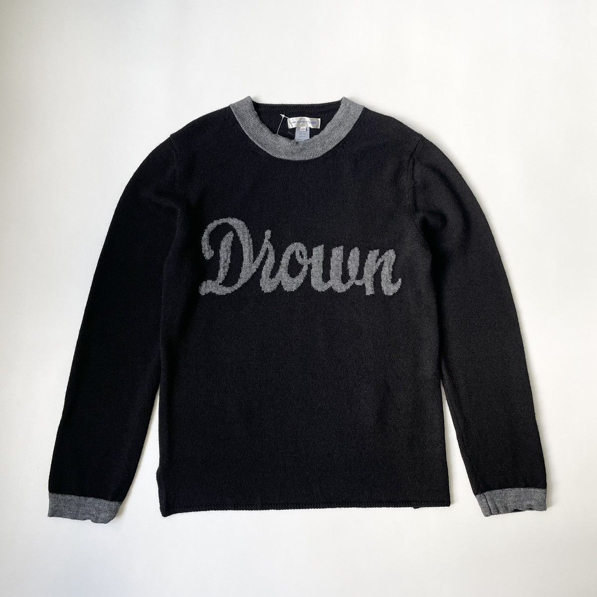 Comme des Garcons ‘Drown’ Instarsia Knit Wool Sweater Size US L / EU 52-54 / 3 - 1 Thumbnail
