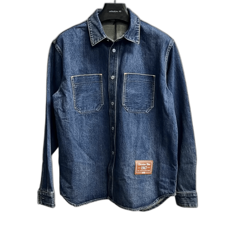 Dior Dior Denim Blue Long Sleeve Button-Up Shirt Size US M / EU 48-50 / 2 - 1 Thumbnail