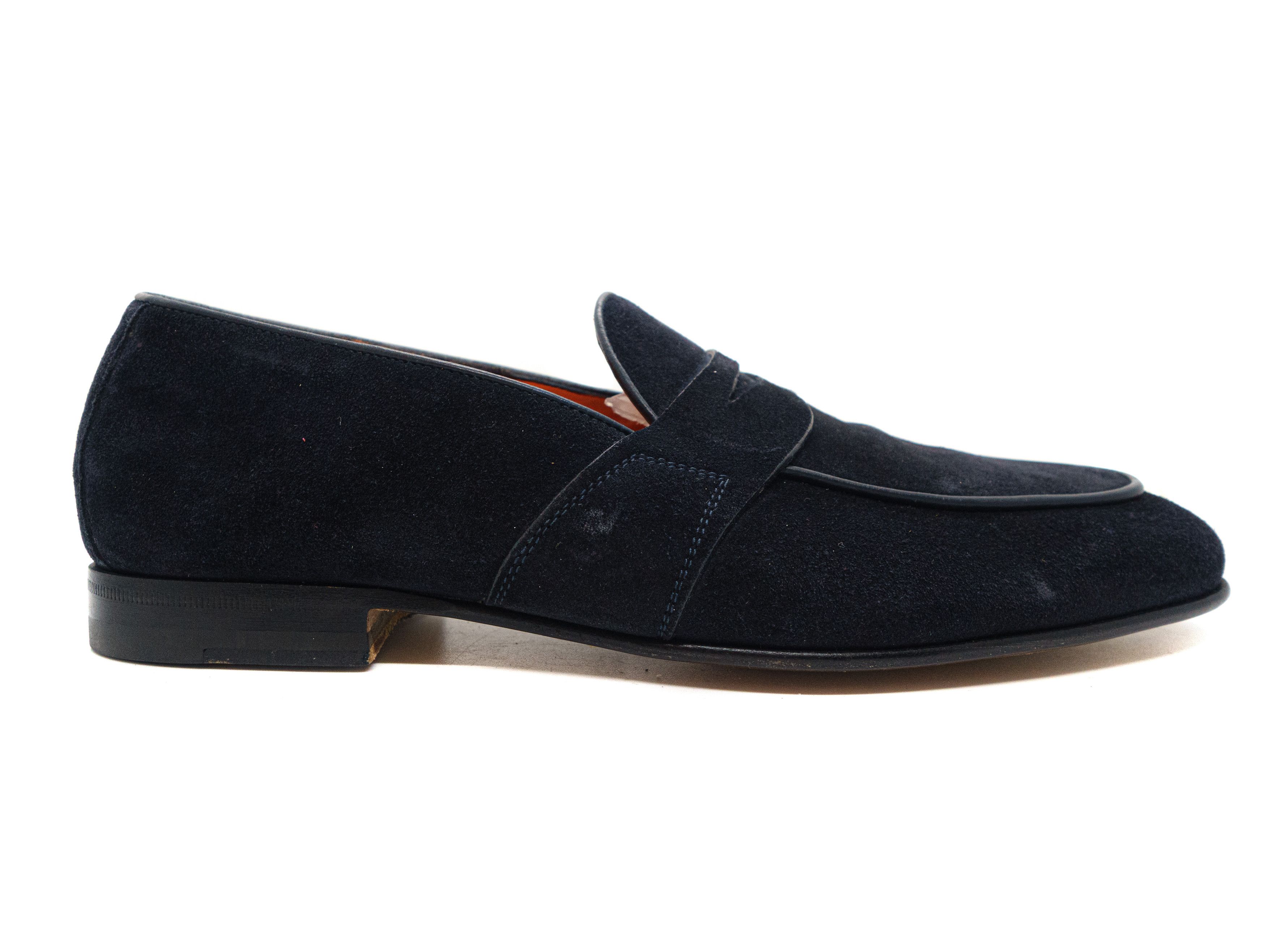 Santoni Suede Penny Loafers Size US 7 / EU 40 - 1 Thumbnail