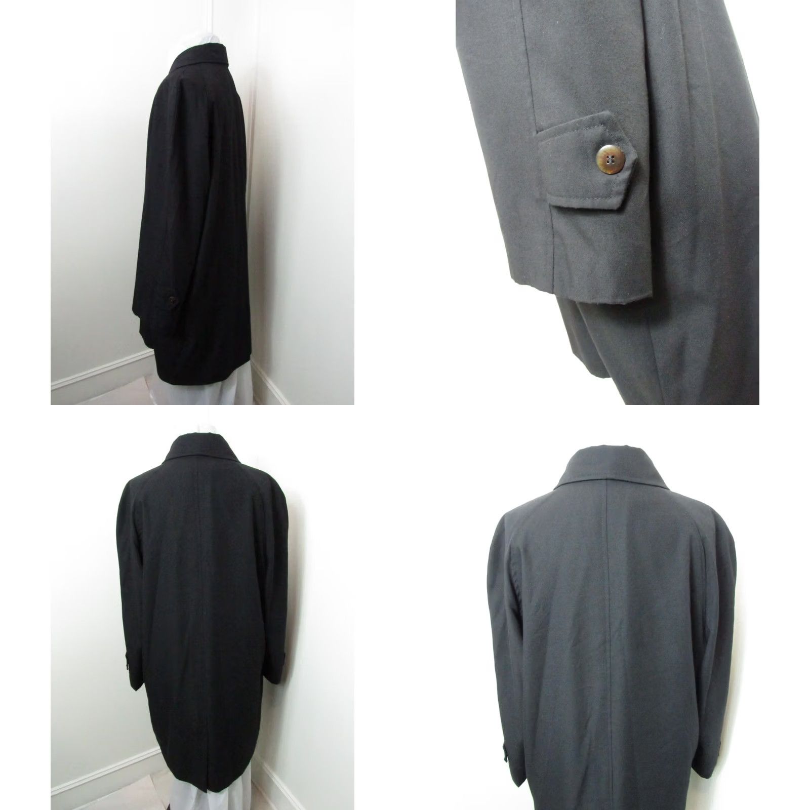 Vintage VINTAGE Daniele Poole Jacket Black Size M Mens 90s London Overcoat Long Coat Regular Pattern Solid Standing Collar Size US M / EU 48-50 / 2 - 9 Thumbnail