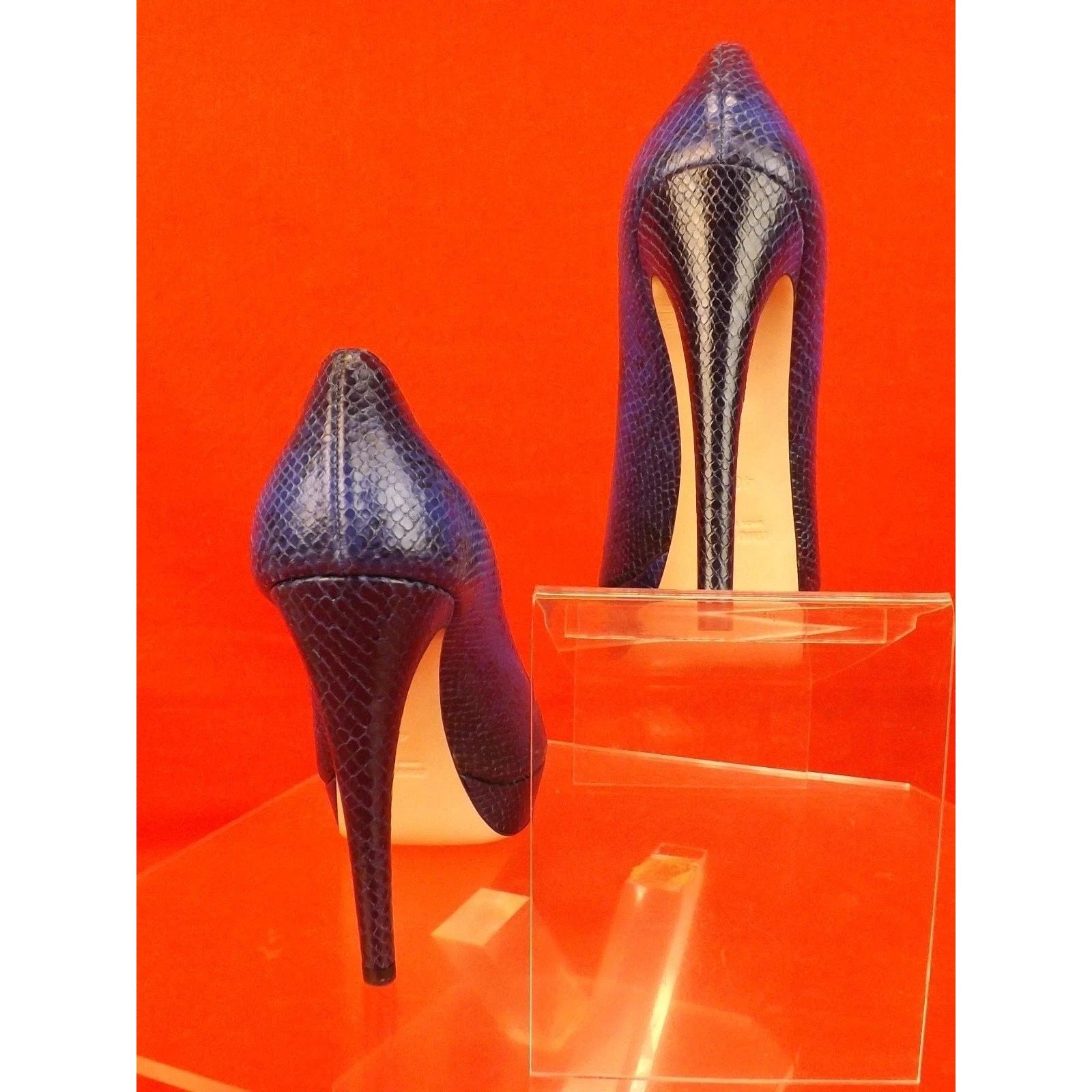 Miu Miu MIU MIU PRADA 5KP18 BLUE PYTHON LEATHER PRINT UMPS 40.5 $660 Size US 10.5 / IT 40.5 - 3 Thumbnail
