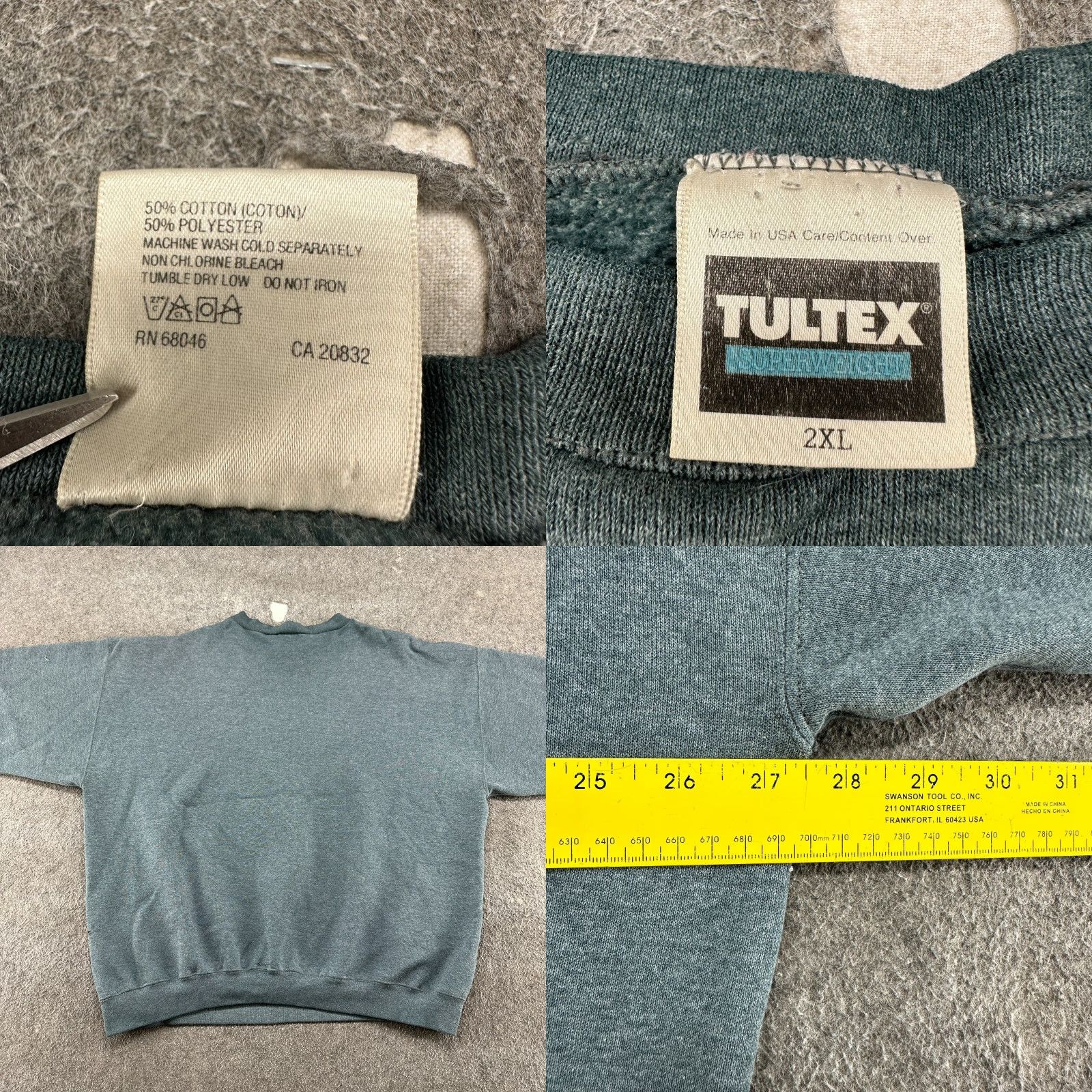 Tultex VINTAGE Tultex Sweatshirt Men 2XL Blue Pullover Crew Neck 90s Distressed Logo 1/2 Zip 1/4 Zip Fleece Cotton Regular Winter Fall Spring Size US XXL / EU 58 / 5 - 9 Thumbnail