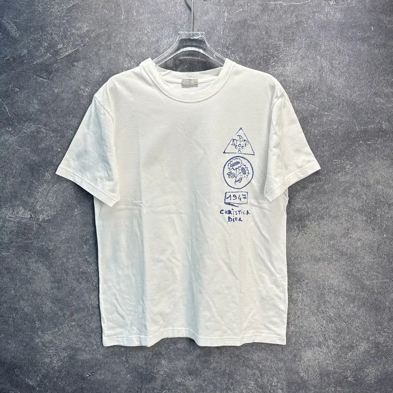 Dior Dior White Cotton Men's T-Shirt 0089 Size US L / EU 52-54 / 3 - 1 Thumbnail