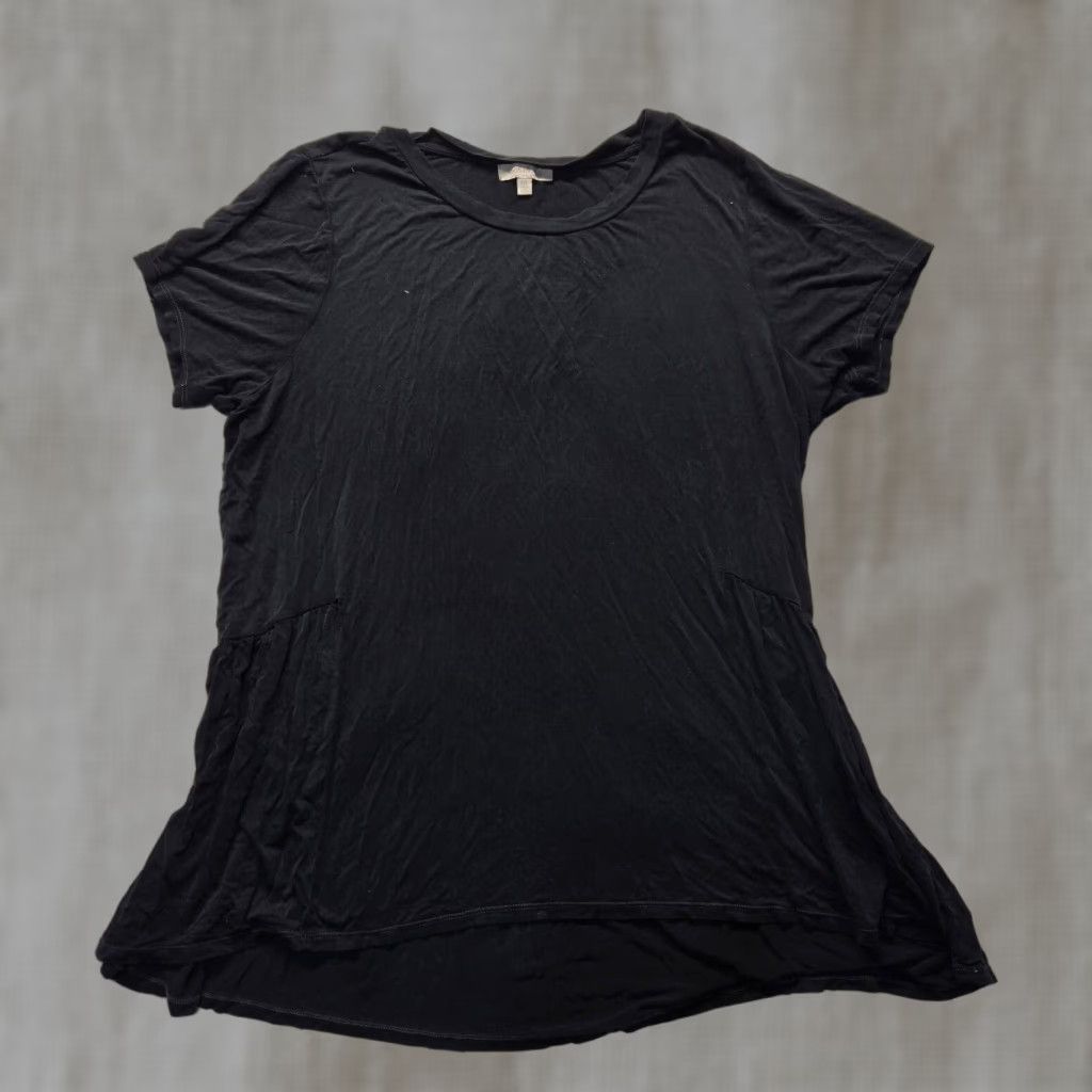 Vintage VINTAGE Wonderly Black Tunic Shirt Women 1X Blouse Short Sleeve Pullover Casual Top Women’s Plus Size Size XL / US 12-14 / IT 48-50 - 1 Thumbnail