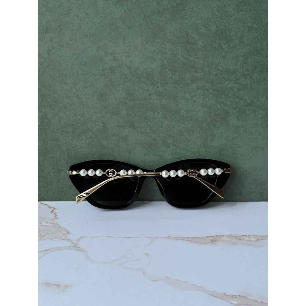Gucci NEW Gucci GG1968S Black CryPearltal Cat Eye Sunglasses $665 Size ONE SIZE - 9 Thumbnail