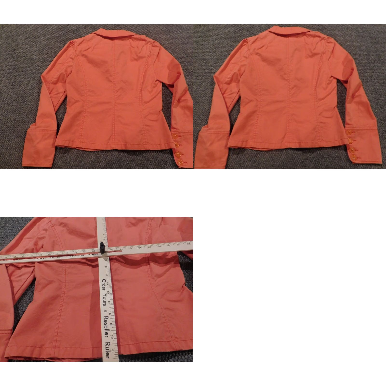 Eddie Bauer Eddie Bauer Womens Jacket Orange 4 Button Cotton Embroidered Peanuts Collar Mid-Length Casual Fall Spring Women Low Pockets Size S / US 4 / IT 40 - 8 Thumbnail