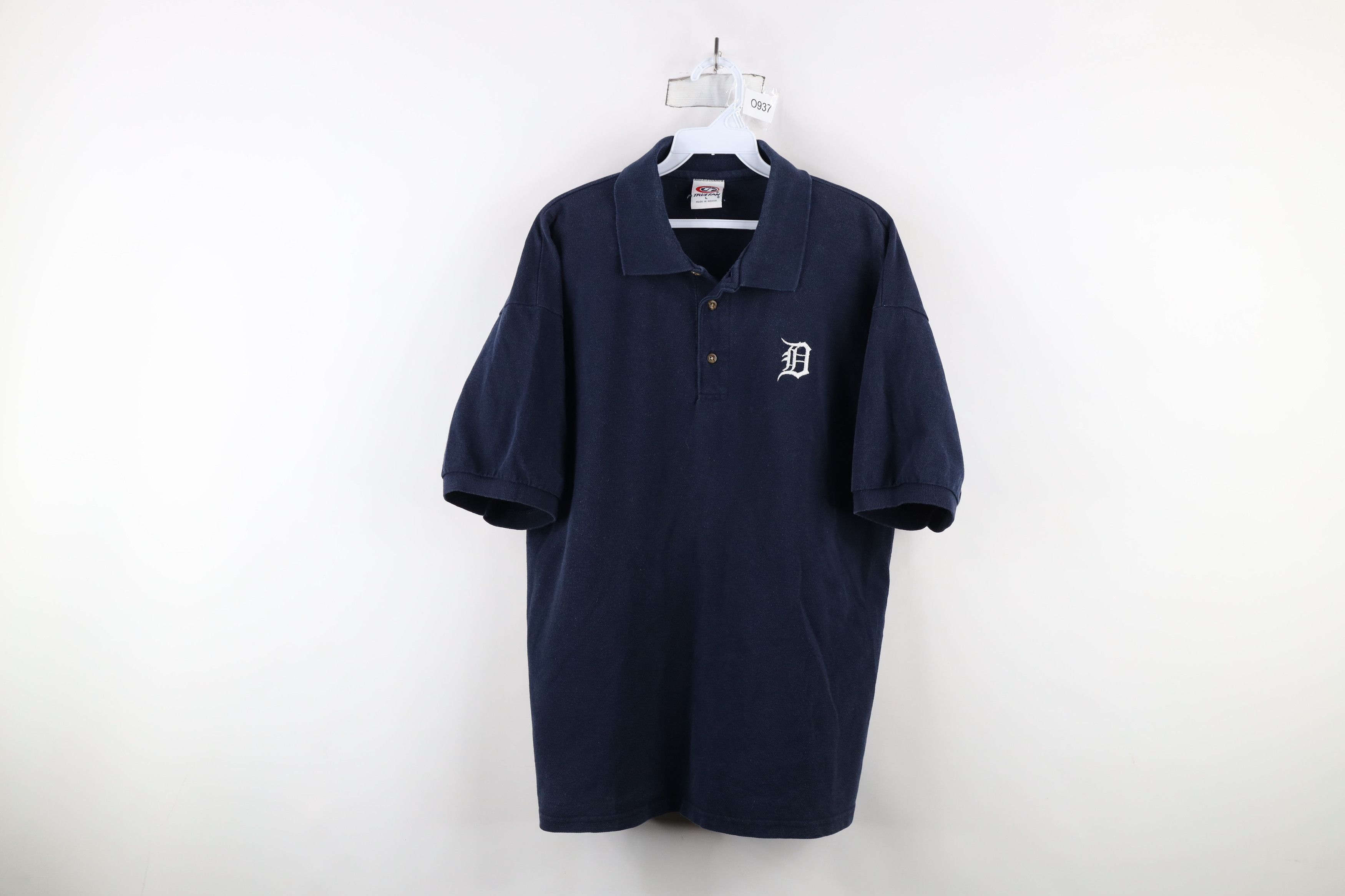 Vintage Vintage 90s Old English D Detroit Tigers Baseball Polo Shirt Size US L / EU 52-54 / 3 - 1 Thumbnail