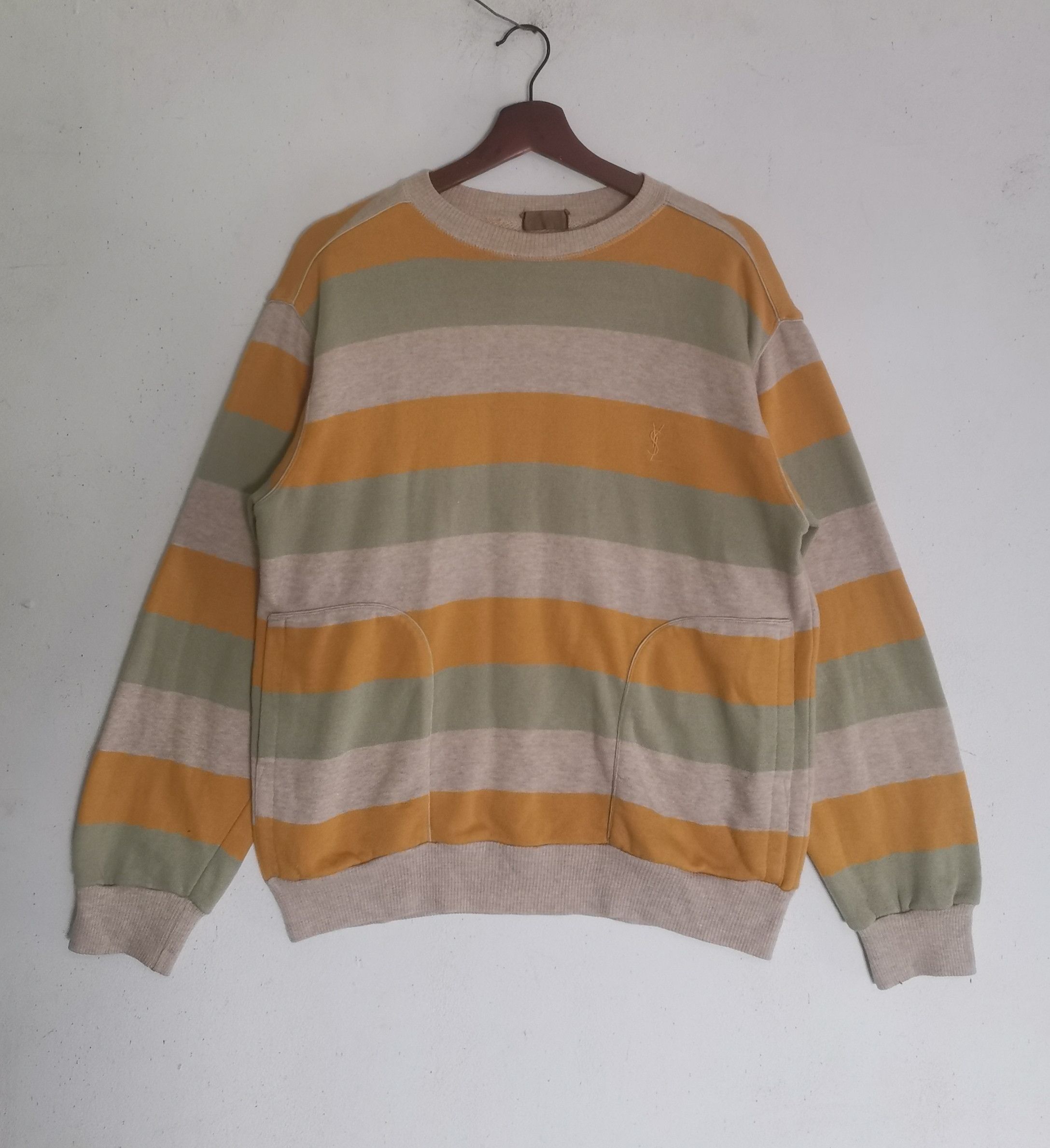 Vintage × Yves Saint Laurent Rare vintage Yves Saint laurent sweatshirt stripe design Size US M / EU 48-50 / 2 - 1 Thumbnail