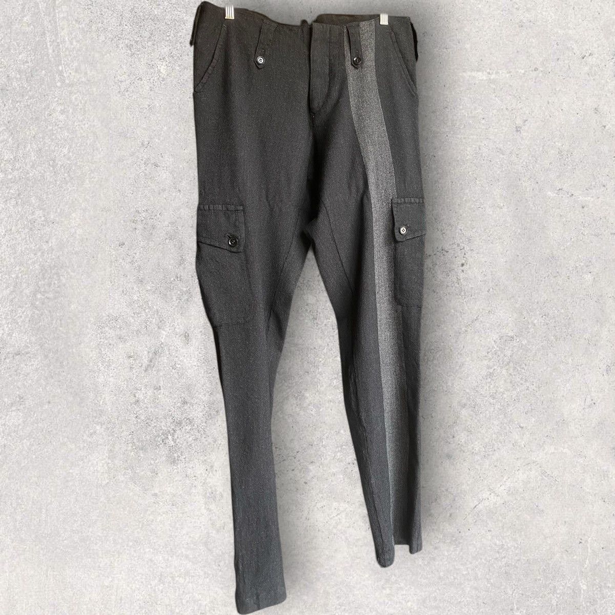 Yohji Yamamoto AW08 Y’s Red Label Wool Stripe Oversize Pants Size US 34 / EU 50 - 2 Thumbnail