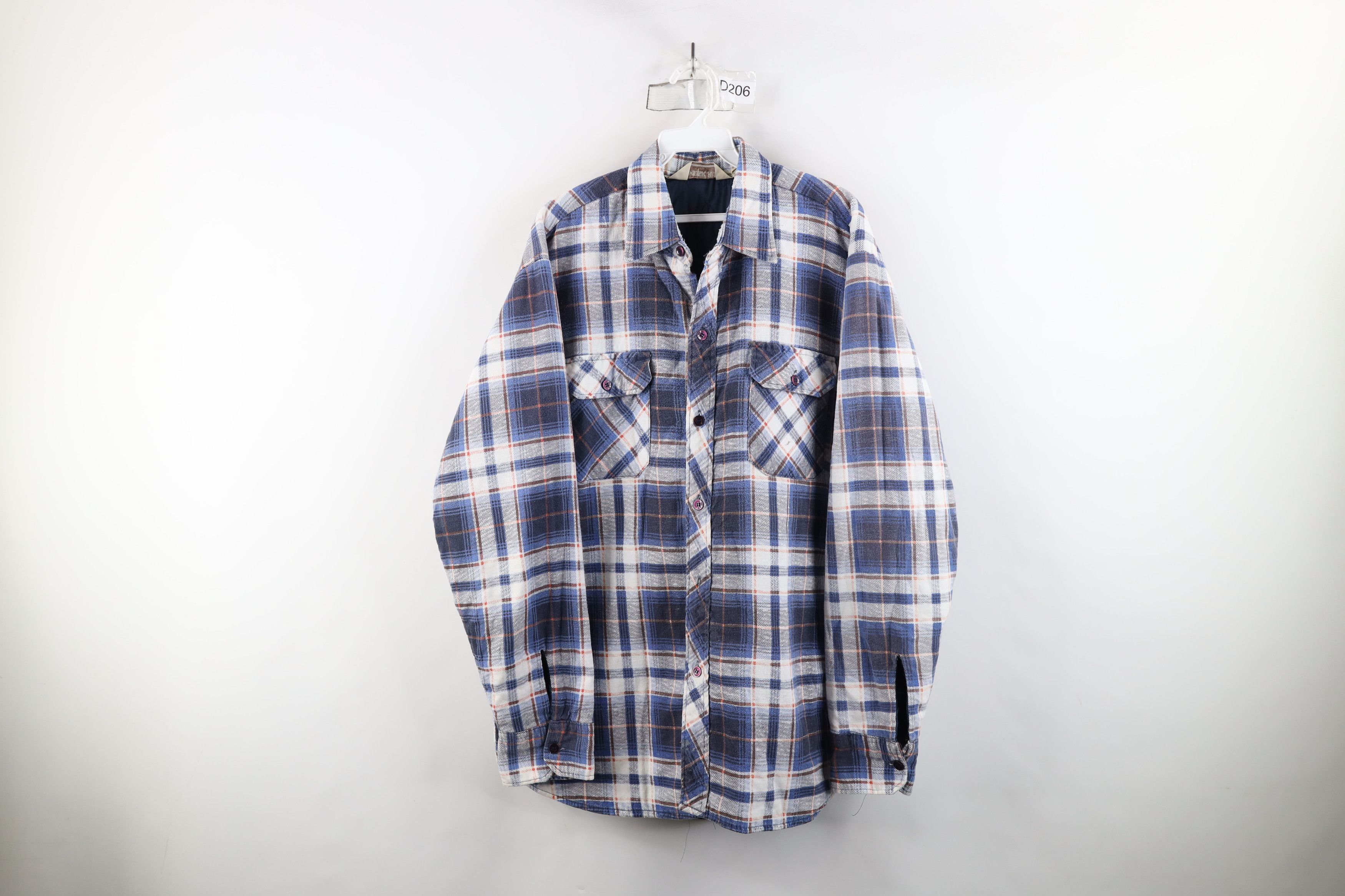 Vintage Vintage 70s Streetwear Quilted Flannel Button Shirt Jacket Size US L / EU 52-54 / 3 - 1 Thumbnail