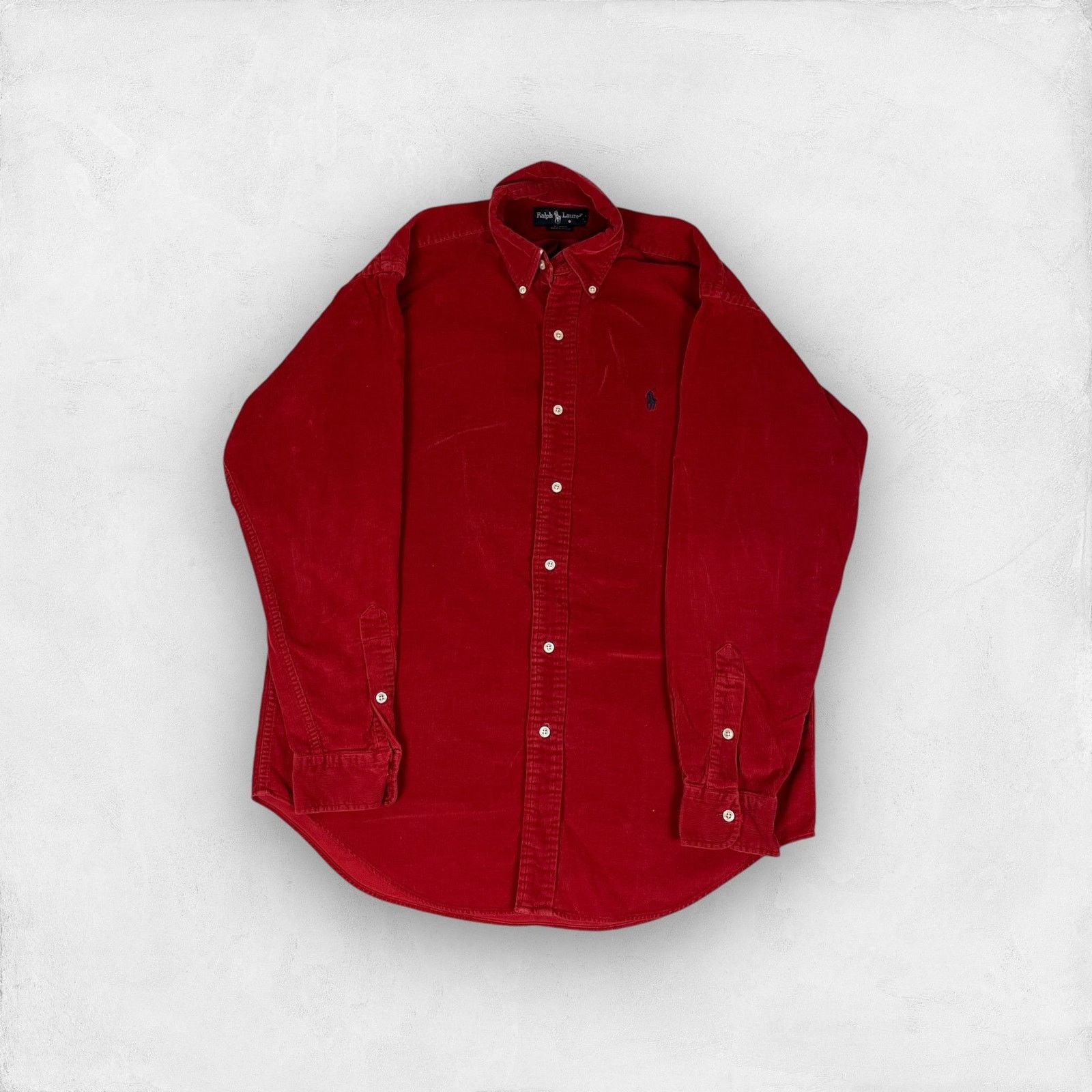Ralph Lauren × Vintage Ralph Lauren Blaire Men's Red Cotton Corduroy Collared Shirt Size US L / EU 52-54 / 3 - 1 Thumbnail