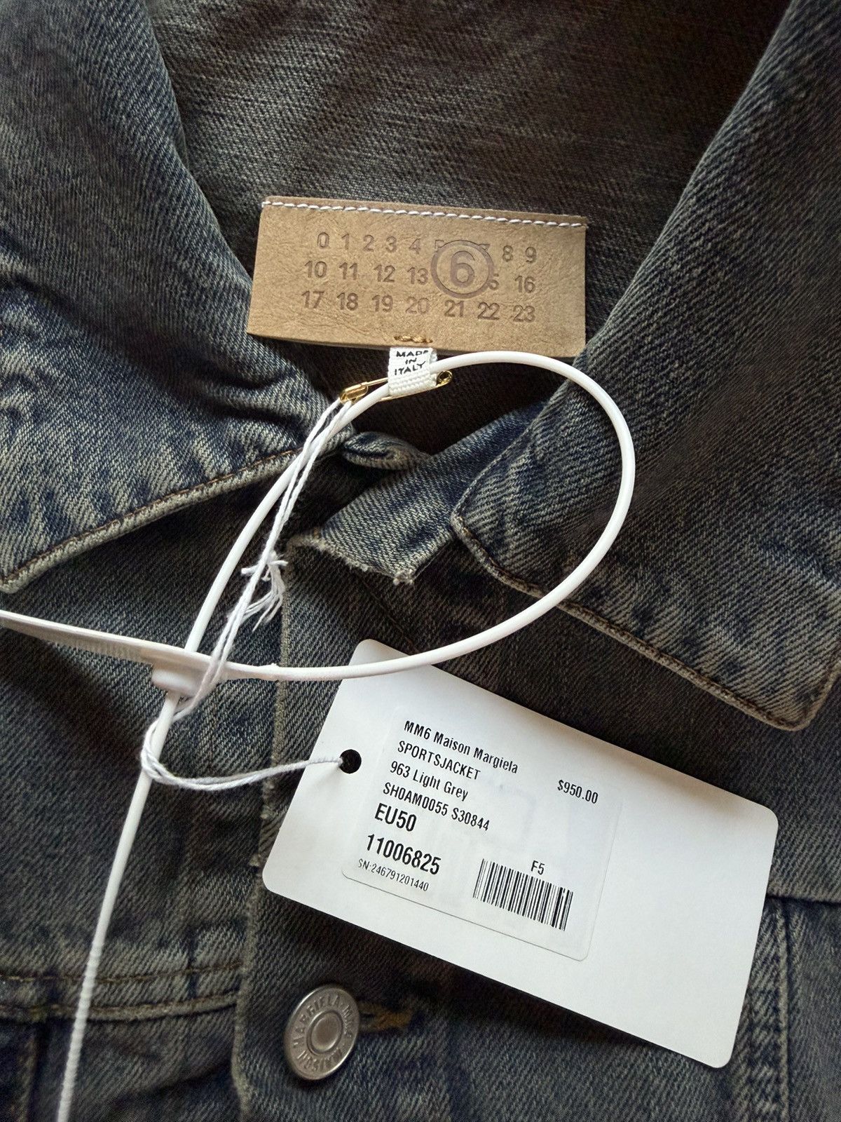MM6 Washed Grey Denim Jacket - MM6 Maison Margiela Size US M / EU 48-50 / 2 - 3 Thumbnail
