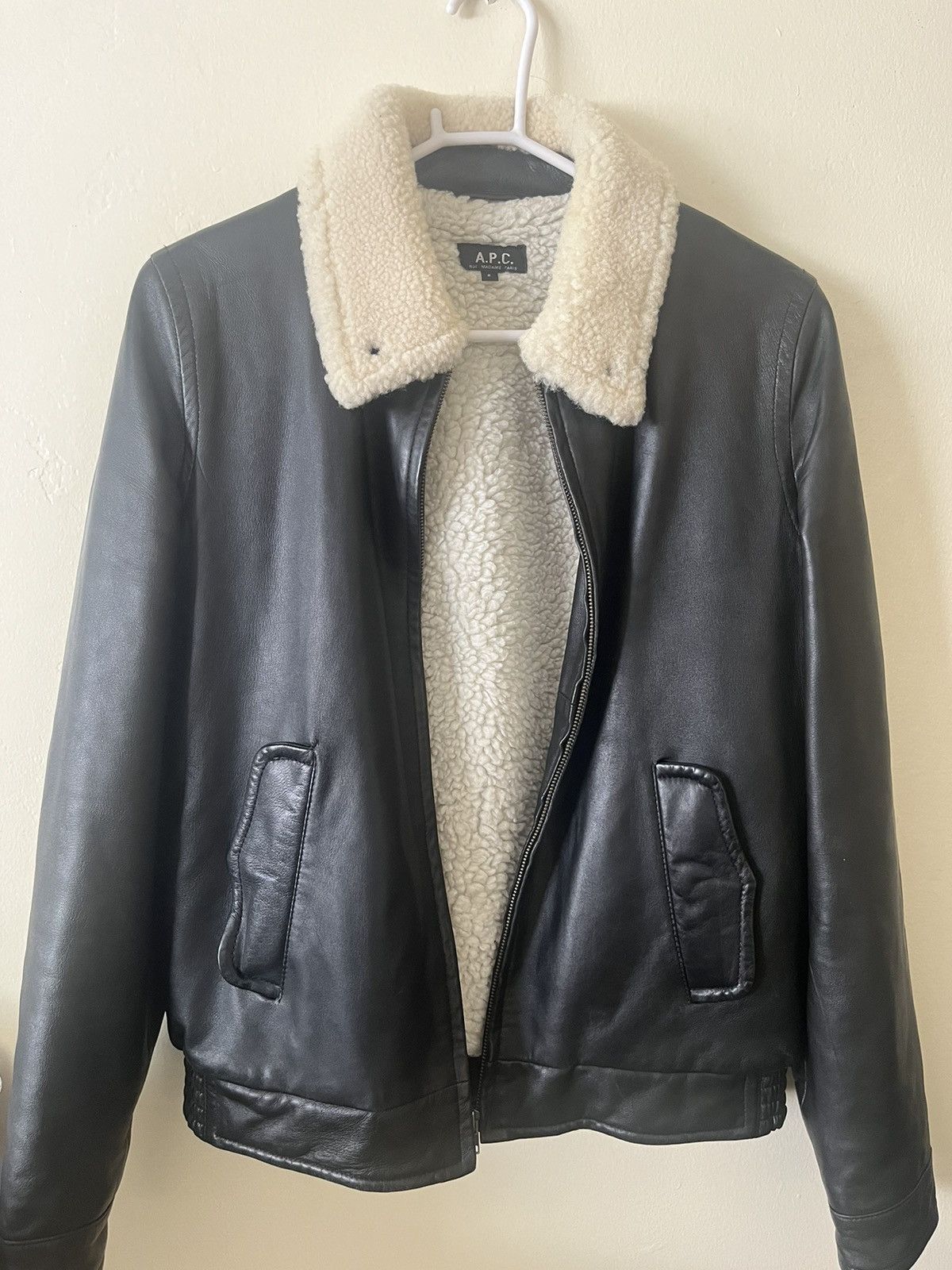 A.P.C. Sherpa Lined Leather Bomber Size US M / EU 48-50 / 2 - 1 Thumbnail