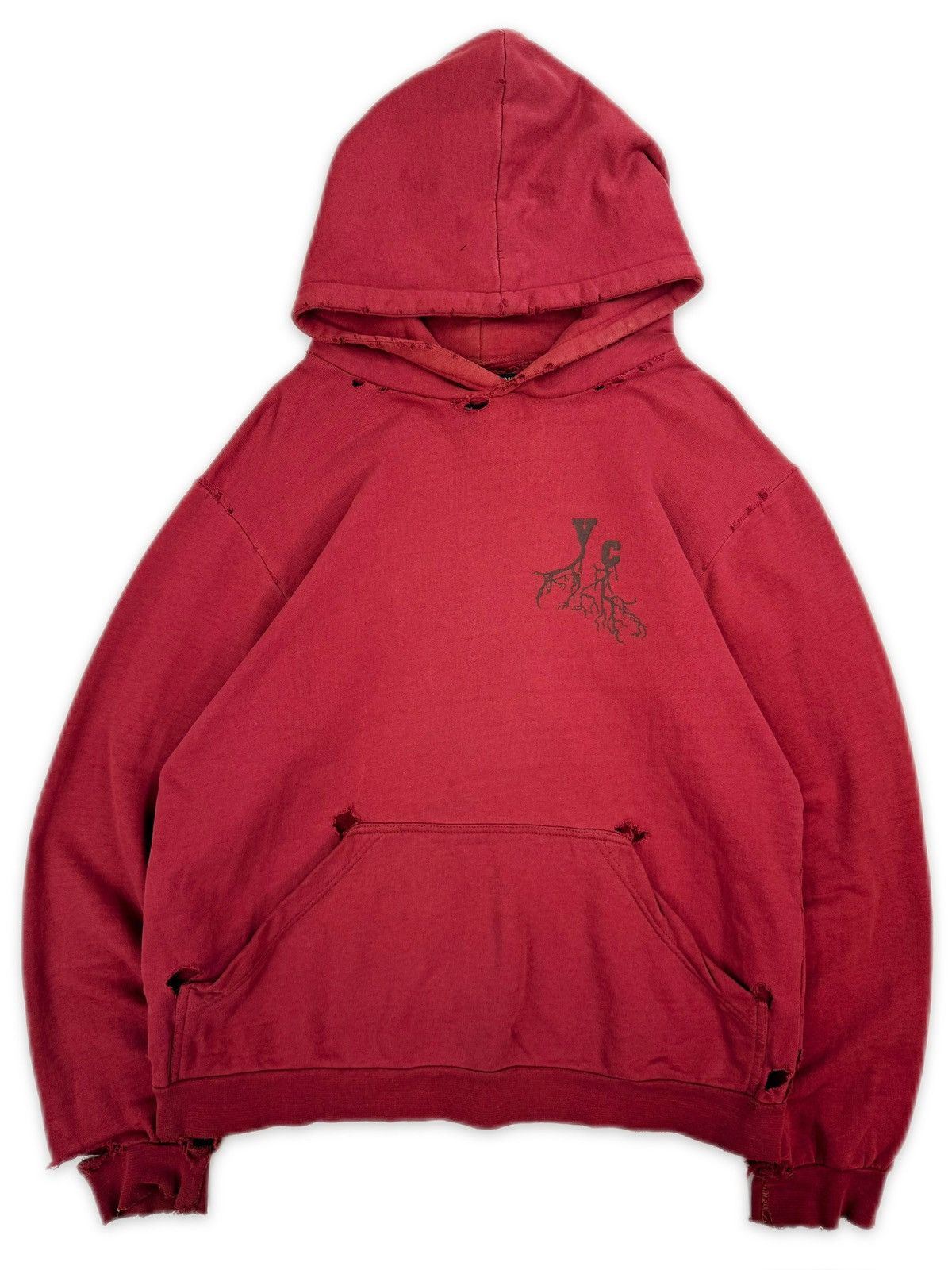 Raf Simons AW02 Raf Simons ‘Virginia Creeper’ Red Faded Roots Hoodie Size US M / EU 48-50 / 2 - 4 Thumbnail