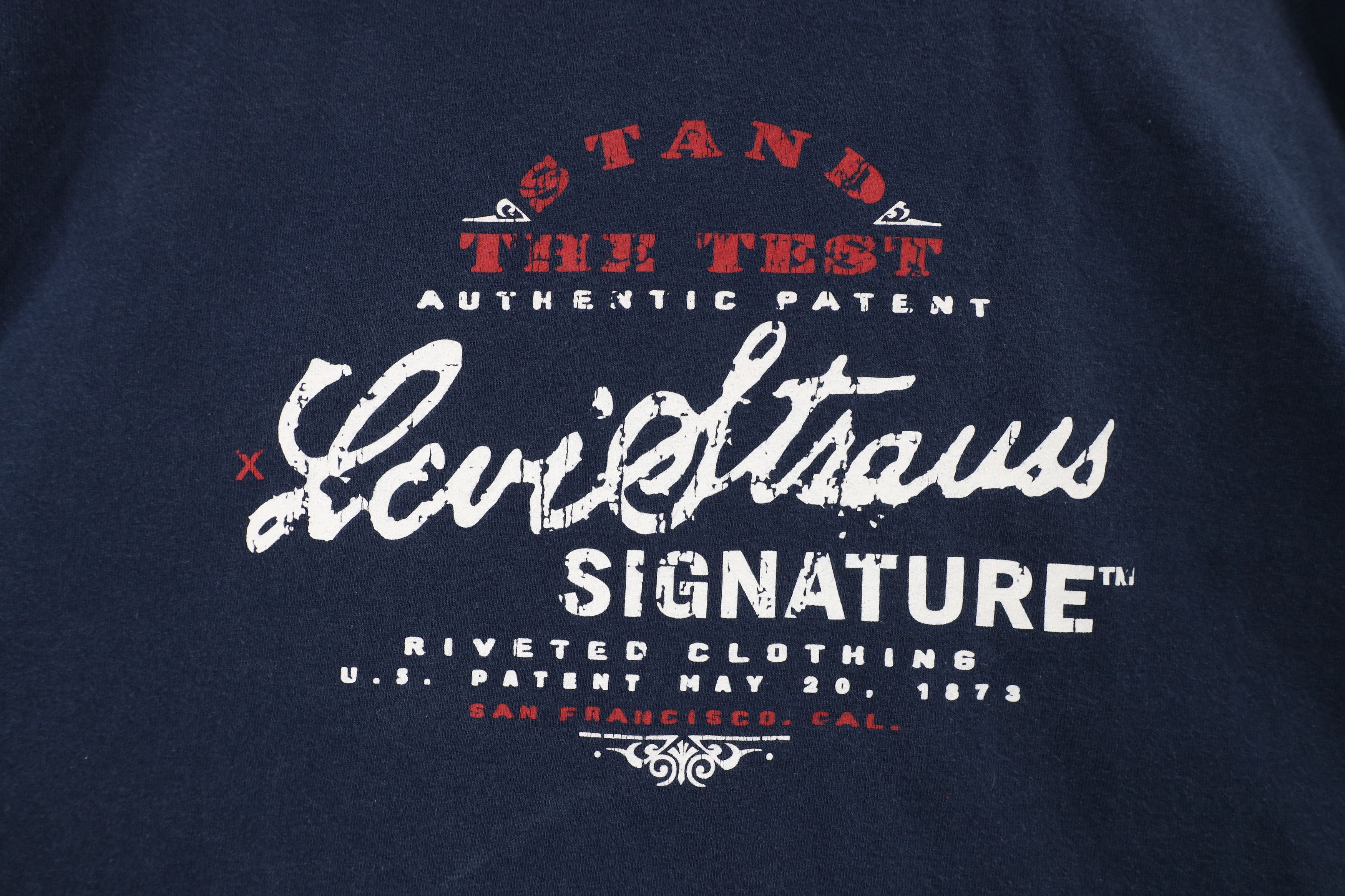 Levi's × Vintage Vintage Y2K Levis Script Short Sleeve T-Shirt Navy Blue Size US XL / EU 56 / 4 - 5 Thumbnail