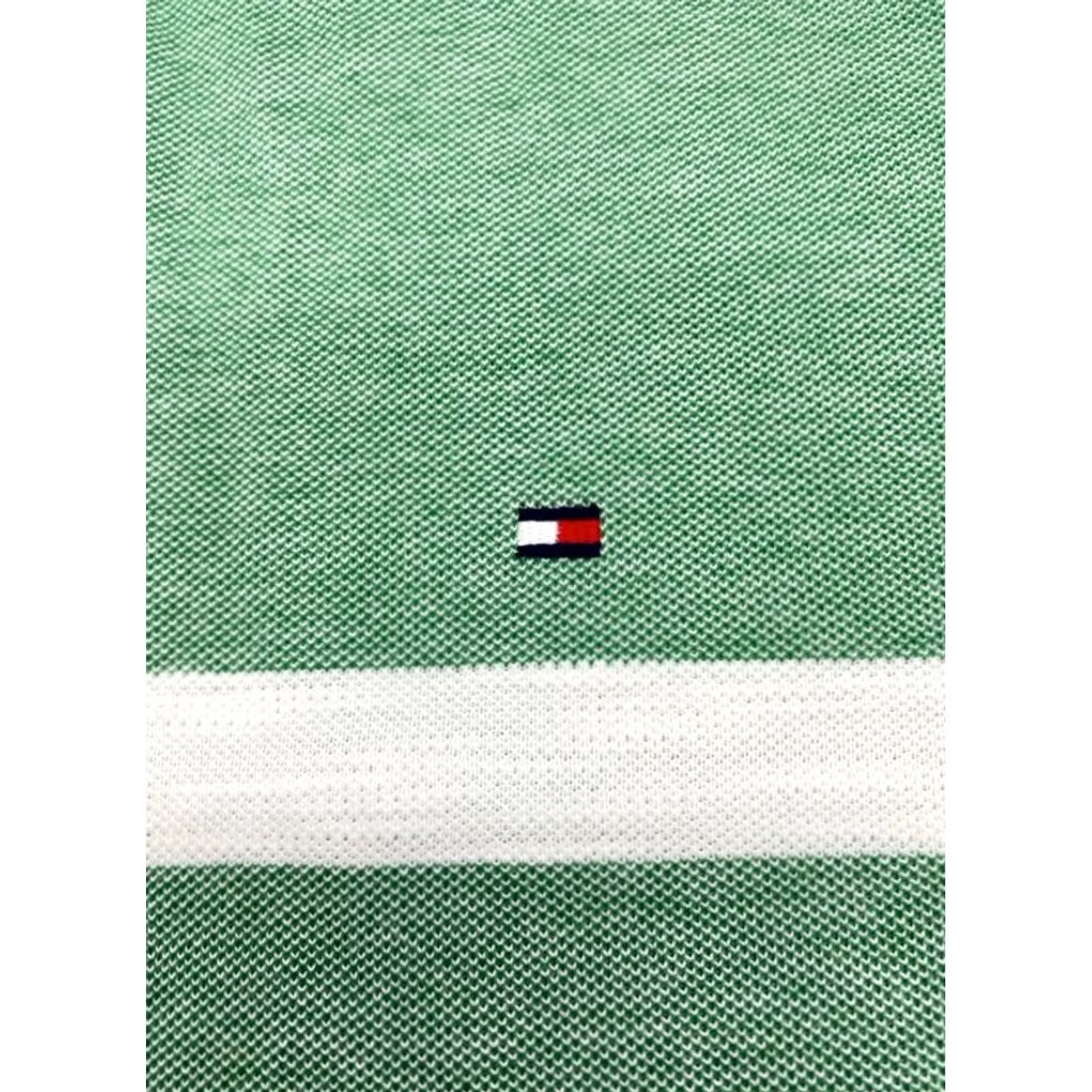 Tommy Hilfiger Tommy Hilfiger Polo Shirt Men's 2XL Short Sleeve Green White Striped Cotton Polo Shirt Mens 2XL Green White Striped Cotton Capable of Short Sleeve Size US XXL / EU 58 / 5 - 4 Thumbnail