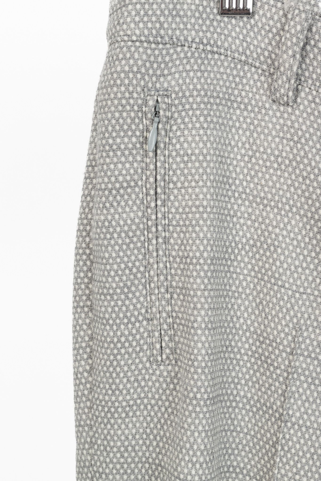 Akris Akris Punto Grey Polka-Dot Wool-Flannel Slim Trousers Size 34" / US 12 / IT 48 - 5 Thumbnail
