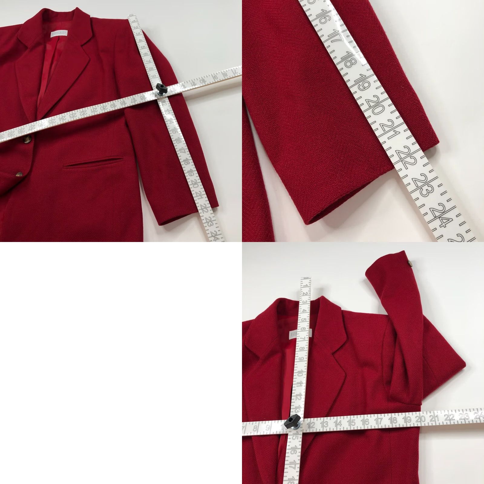 Lands' End Lands' End Blazer Jacket Herringbone Dark Red 100% Wool Two Button Petite 10P Women Summer/Multi-Season Casual/Business Size L / US 10 / IT 46 - 8 Thumbnail