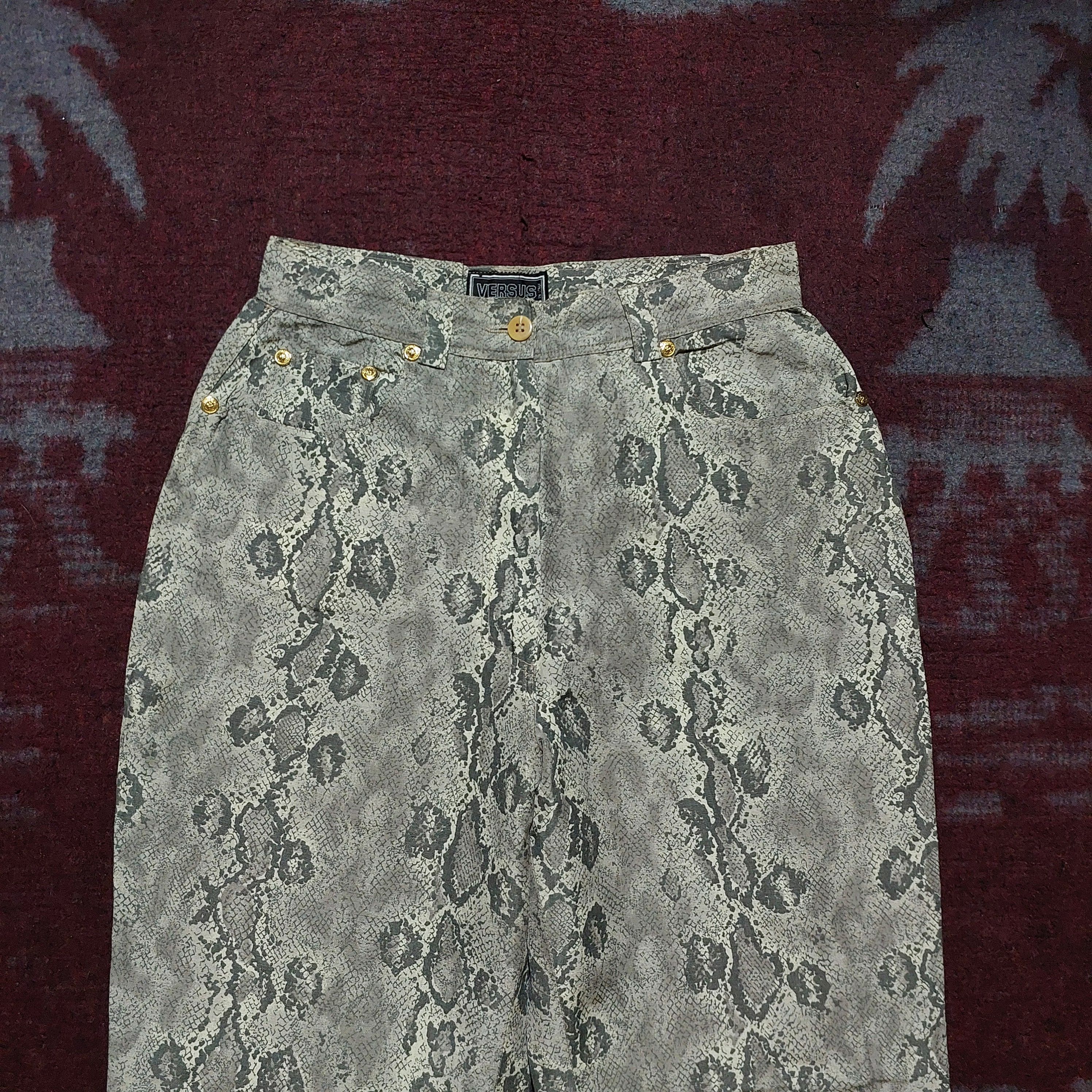 Versus Versace Versace phyton skin pattern zipp leg pants Size 26" / US 2 / IT 38 - 3 Thumbnail