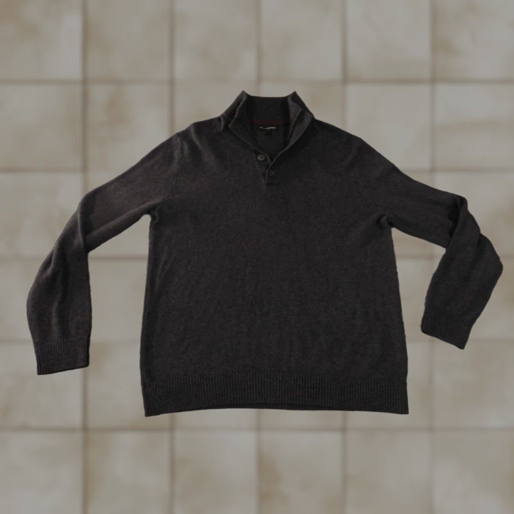 Banana Republic Banana Republic Sweater XL Mens Gray Wool Cotton Mock Neck Pullover Knit Stretch Regular Long Sleeve Size US XL / EU 56 / 4 - 1 Thumbnail