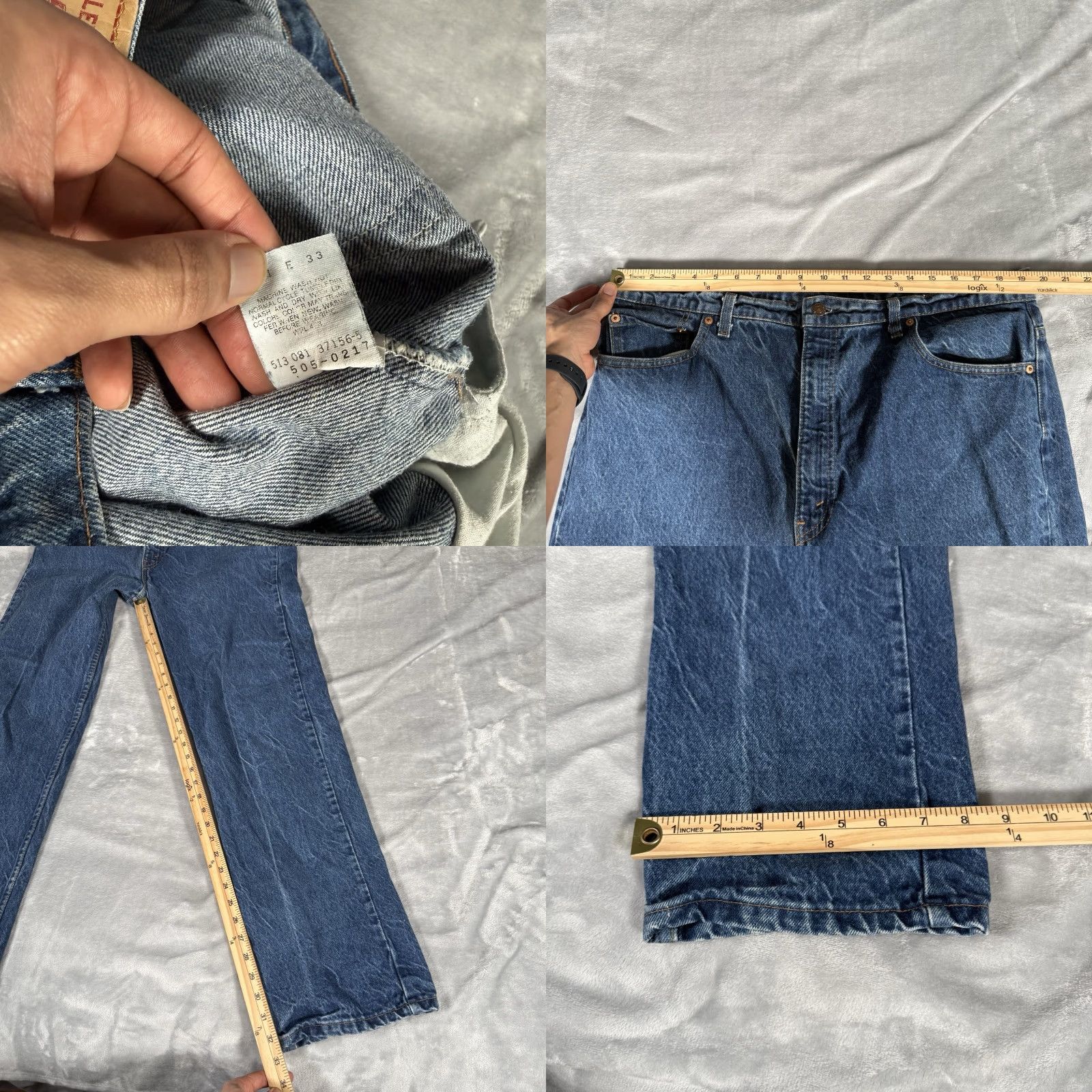 Levi's VINTAGE Levi's 505 Jeans Mens 42x34 Distressed USA Straight Fit 5-Pocket Denim Cotton Blue Regular Size US 38 / EU 54 - 8 Thumbnail