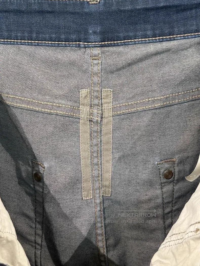 Rick Owens Rick Owens Wax-coated denim cropped pants with panels Size US 33 - 8 Thumbnail