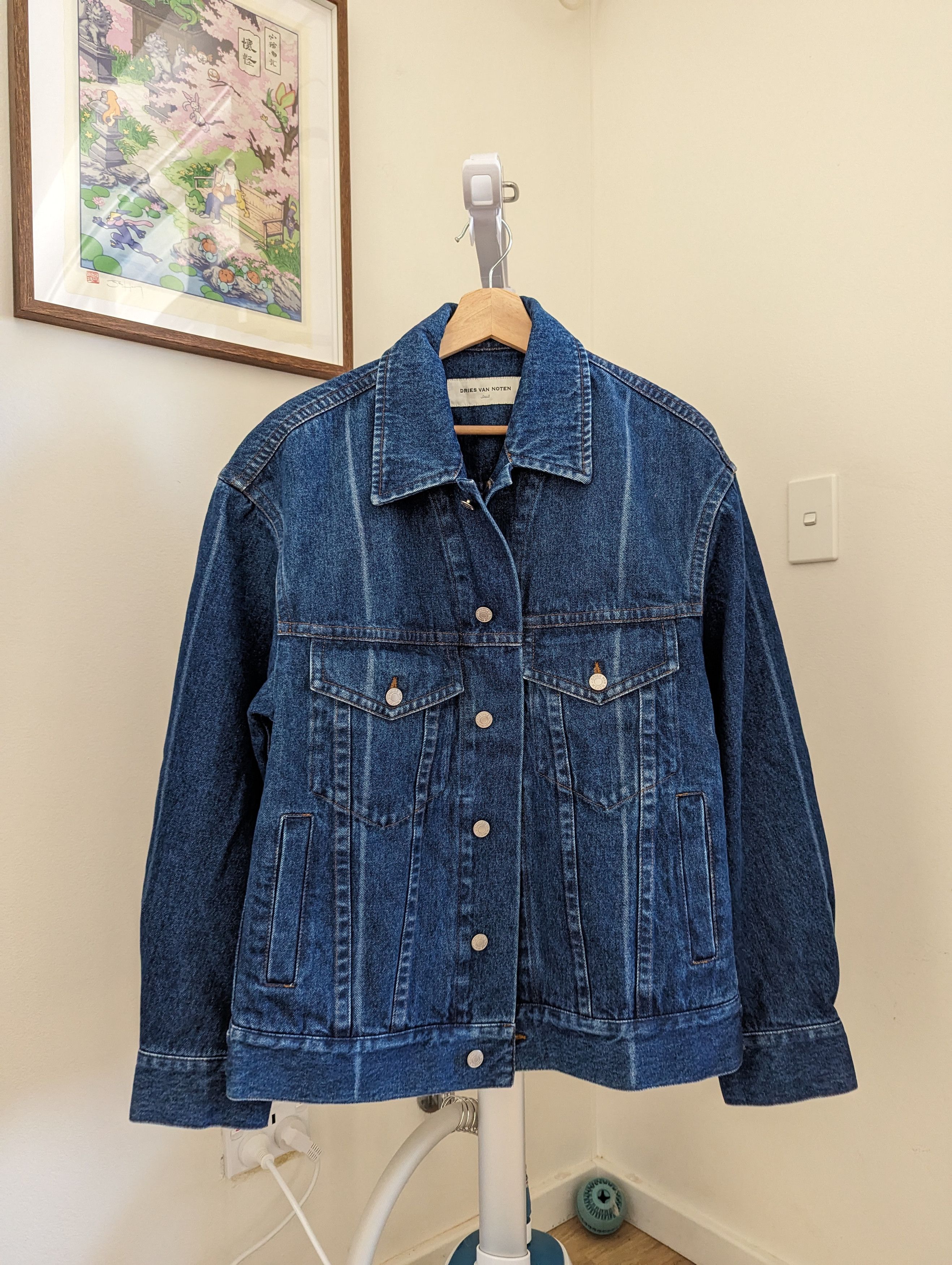 image of Dries Van Noten Denim Jacket in Indigo, Men's (Size Small)