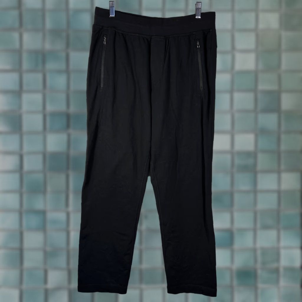 Lululemon LULULEMON Mens Discipline Pant Sweatpants Large Black Luon Active Lounge Athleisure Pockets Drawstring Elastic Waist Gym Running Mens Size US 33 - 1 Thumbnail