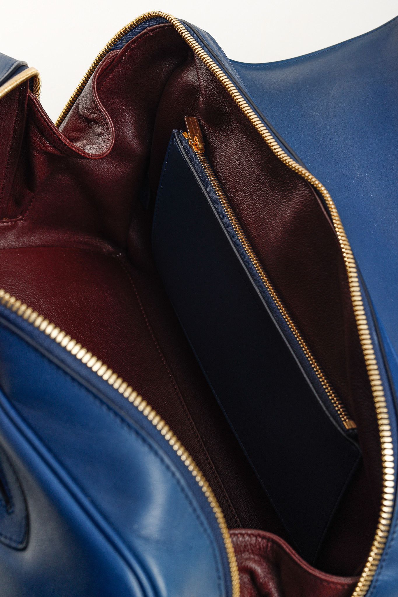 Celine Celine AW/14 Top Handle Blue Leather Brown-Trim Bag Size ONE SIZE - 11 Thumbnail