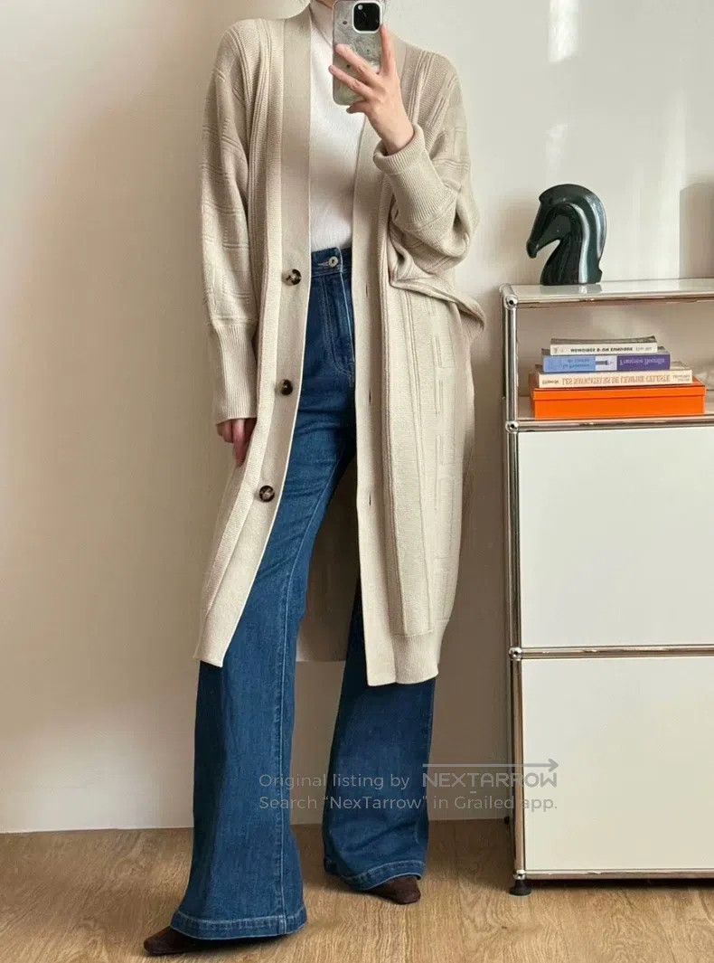 Hermes Hermes Wool Knit H Letter Pattern Long Cardigan Size XXS / US 00 / IT 34 - 2 Thumbnail