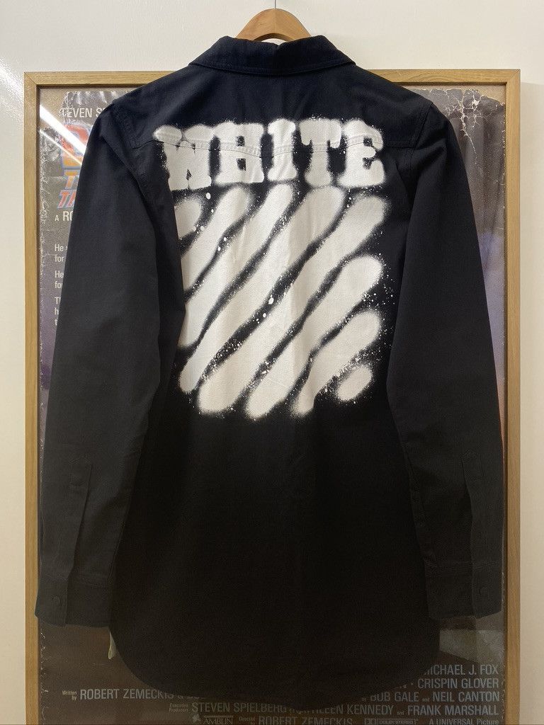 Off-White 2017 Off-White Virgil Abloh Spray Diagonals Overshirt Size US L / EU 52-54 / 3 - 1 Thumbnail