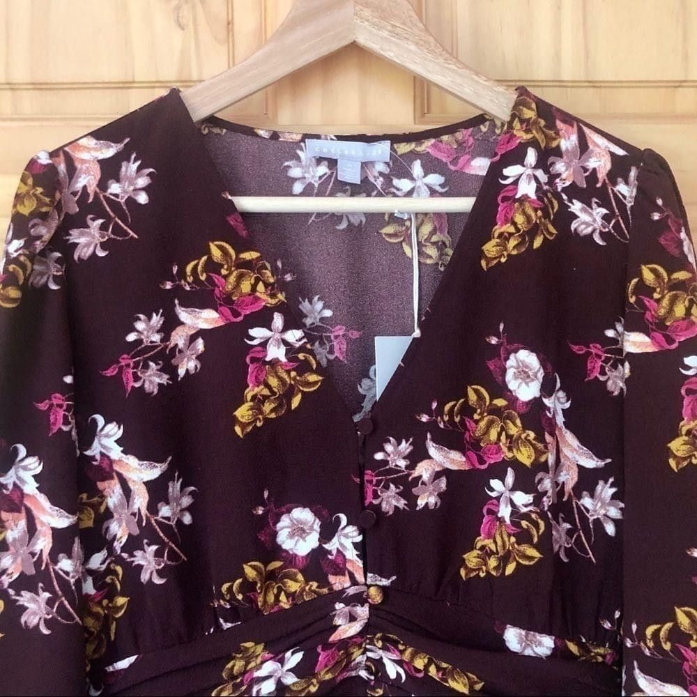 Chelsea Soccer Chelsea28 ruched floral long sleeve mini dress size M Size M / US 6-8 / IT 42-44 - 4 Thumbnail