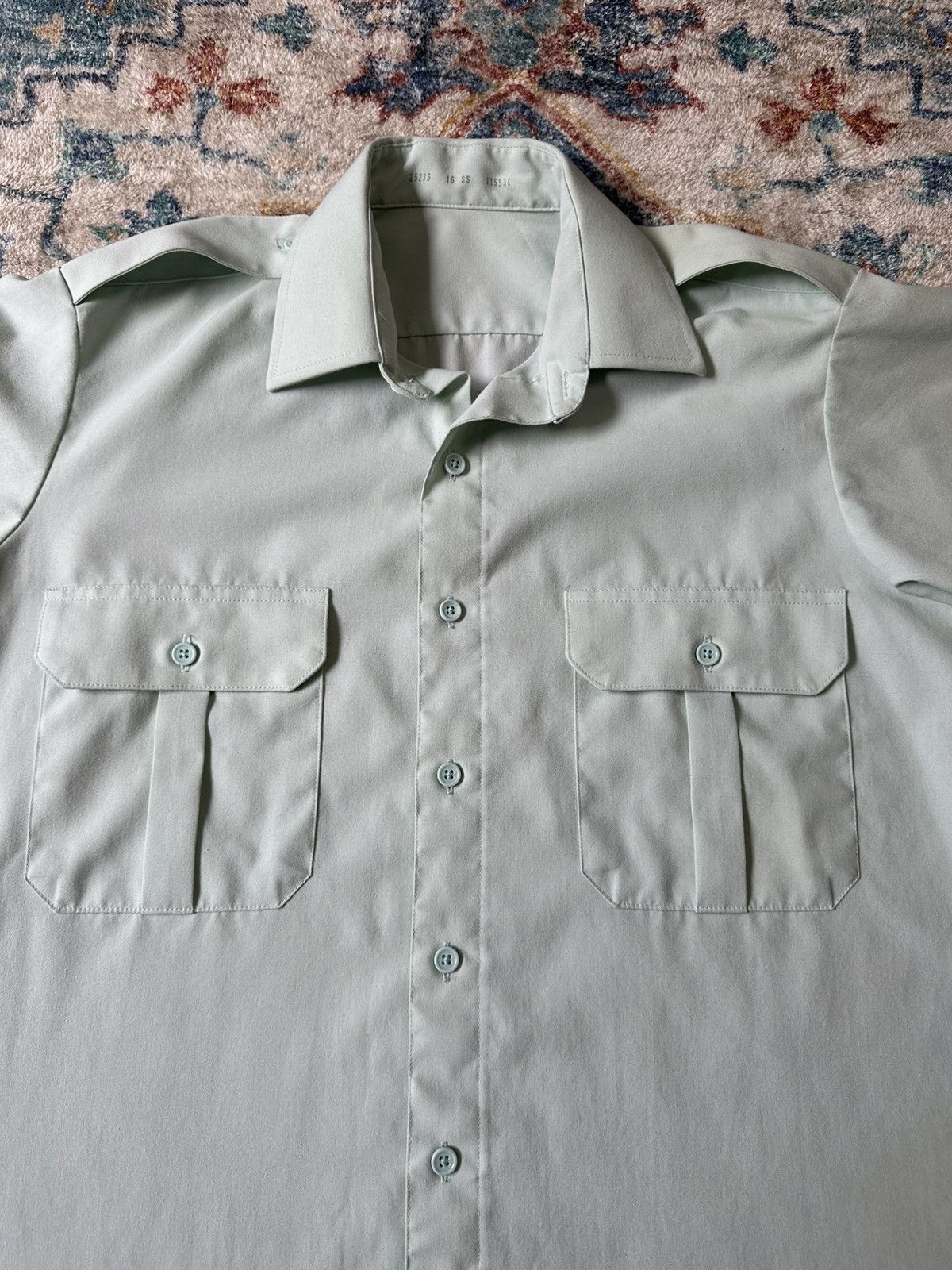 Vintage Vintage Mint Green Button-up Shirt Size XL Size US XL / EU 56 / 4 - 4 Thumbnail