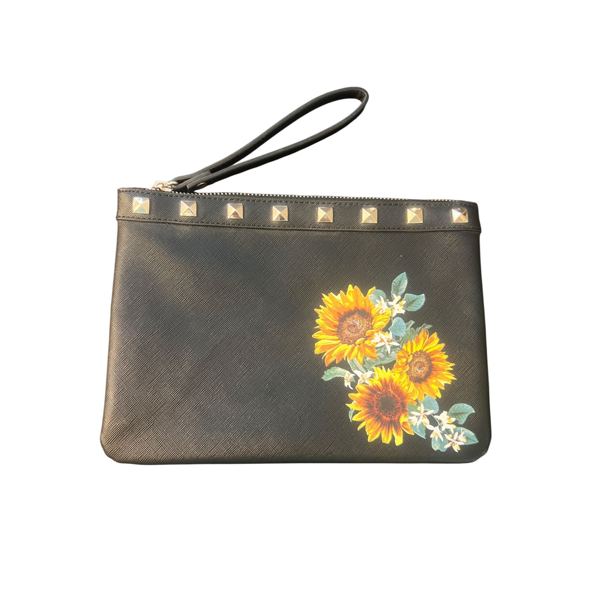 White House Black Market White House Black Market Black Vegan Leather Wristlet Sunflo Size ONE SIZE - 1 Thumbnail
