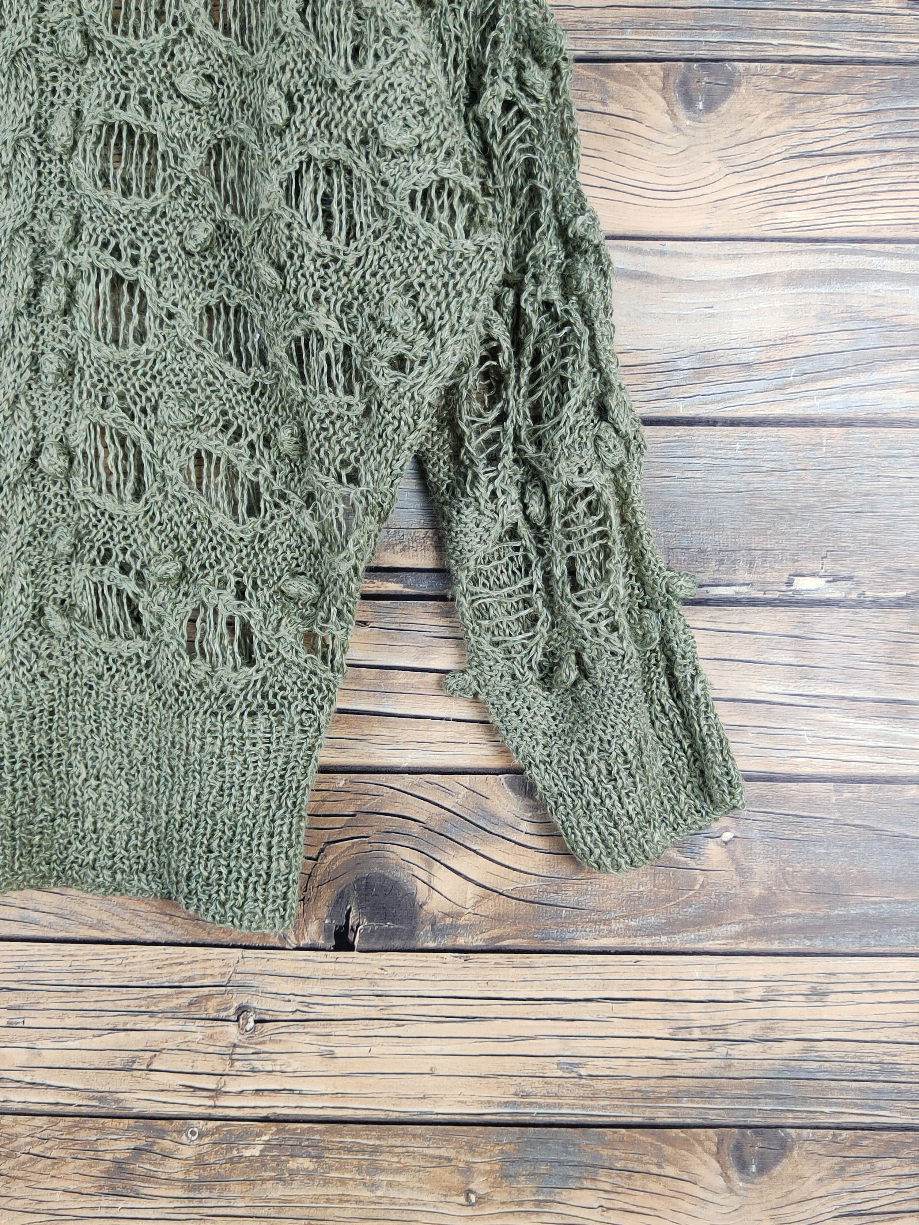 Japanese Brand Japan vintage crochet meshnet ripped distres Knitwear #W1154 Size US M / EU 48-50 / 2 - 6 Thumbnail