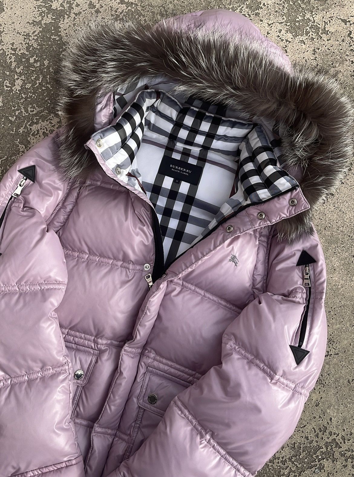 Burberry Burberry Black Label Real Fur Jacket Glossy Pink | Grailed