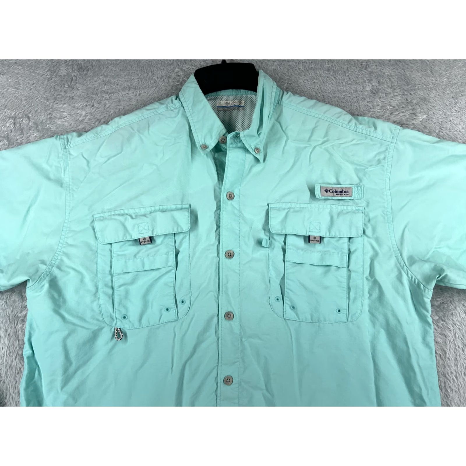 Altea Columbia Shirt Men’s Large Teal PFG Fishing Angler Nylon UPF Vented Button-Up Size US L / EU 52-54 / 3 - 4 Thumbnail