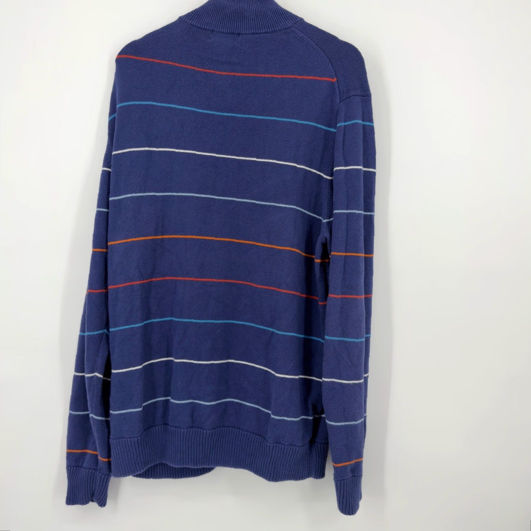 Brooks Brothers Brooks Brothers 346 Mens XL Blue Striped Cotton Cashmere Zip Sweater 1/4 Zip Long Sleeve Casual Pullover Mens Size US XL / EU 56 / 4 - 4 Thumbnail