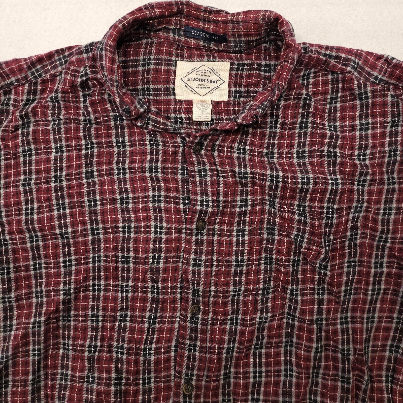 St. Johns Bay St Johns Bay Tartan Flannel Shirt Mens Size Large Red Black Size US L / EU 52-54 / 3 - 1 Preview