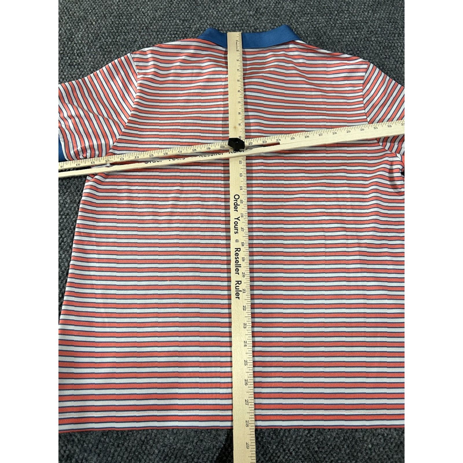 Southern Tide Southern Tide Polo Shirt Mens L Orange Striped Stretch Performance Golf Preppy Casual Short Sleeve Button Collar Logo Size US L / EU 52-54 / 3 - 7 Thumbnail
