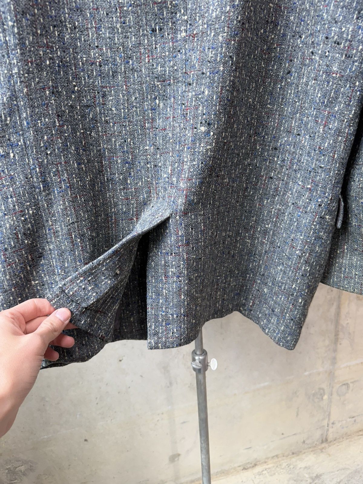 Vintage 50s Grey Black/Blue/Red Atomic Fleck Wool Rockabilly Jacket Size 44R - 8 Thumbnail