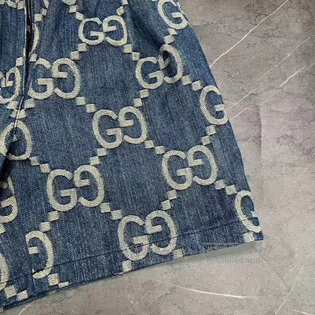 Gucci gucci denim logo printed shorts size 34. Size 33" - 5 Thumbnail