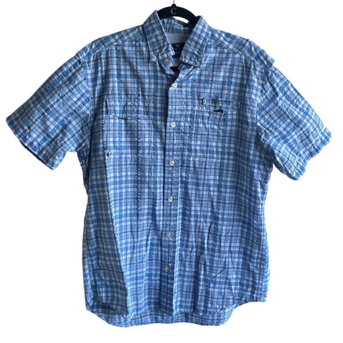 Vineyard Vines Vineyard Vines Harbor Shirt Blue White Plaid SS Button Up Size US M / EU 48-50 / 2 - 1 Thumbnail